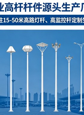 【专做高灯杆】30米高摄像机球机爬梯监控立杆路灯杆