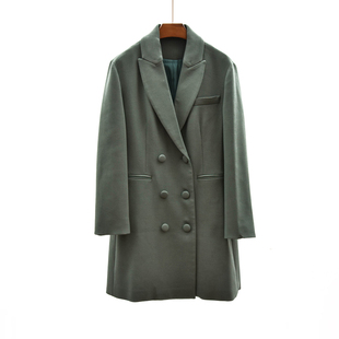 高订小香风 8100 女士中长款 外套双排扣通勤风衣大衣 西装 春秋款