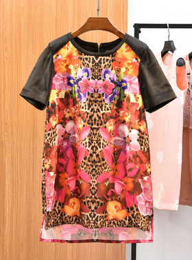 20夏 台湾品牌 JSTN 时尚豹纹印花百搭上衣女 11412003