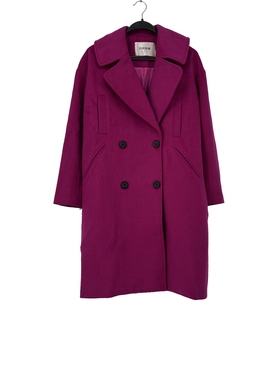 秋冬款 撤柜品牌 时*味* 亮丽百搭双排扣毛呢外套女14950