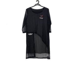 黑白条纹连衣裙女 镂空拼接袖 8157 尚J系列 春秋款