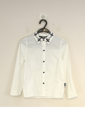 春秋款 JOJ**久童装 纯棉舒适透气刺绣翻领衬衫女中童15320338