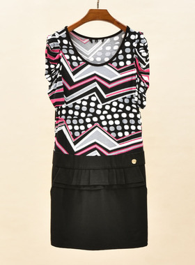 20夏款 台湾女装 JSTN 个性图案弹力舒适连衣裙女1216111