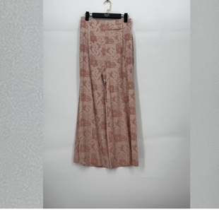 夏款 撤柜品牌 莫L凯L系列 提花粉色减龄直筒休闲裤子女290024