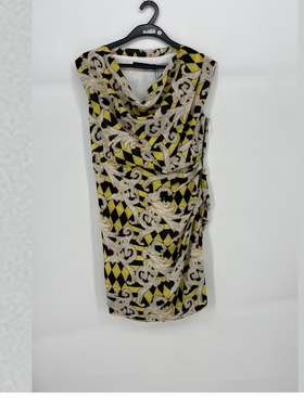 夏款 撤柜品牌 鑫M系列 堆堆领修身显瘦无袖连衣裙女04016