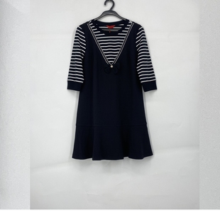 3527 黑白撞色拼接假两件连衣裙女 春秋款 尚J系列