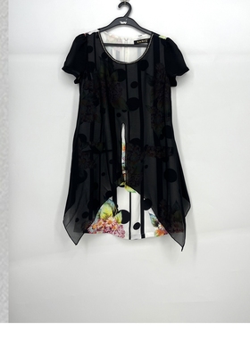 夏款 撤柜品牌 鑫M系列 领口钉珠撞色拼接连衣裙女04268