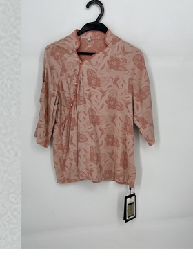 夏款 撤柜品牌 莫L凯L系列 新中式粉色减龄舒适上衣女300007