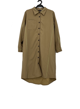 春秋款 瑞E系列 单排扣翻领休闲连衣裙女 407002