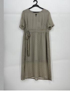 夏款 撤柜品牌 鑫M系列 腰部抽绳收腰舒适连衣裙女 124518