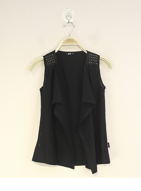 春夏款 JOJ**久童装 个性百搭无袖开衫马夹女12216