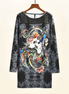 19秋冬 马*奴新品 时尚气质修身优雅连衣裙 XKGA503DRO(脱皮)