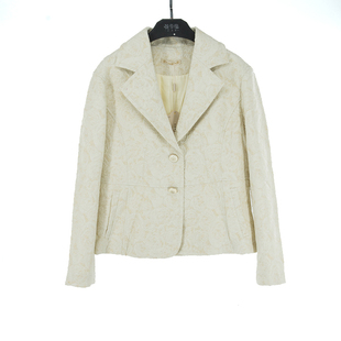 2021年秋季新品 台湾品牌李*纹纯色短款西装小外套通勤上衣 7251E