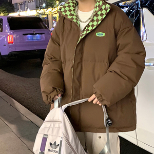 港风新款羽绒服男韩版宽松冬季青年立领羽绒棉衣加厚棉服休闲外套