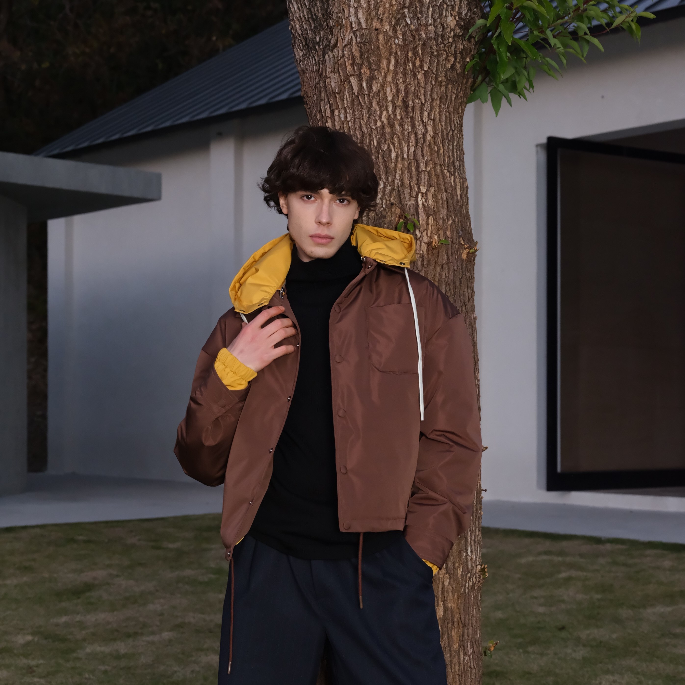 HOPECONCEPT Miu系入冬选手 时髦栗子色秋冬氛围感羽绒服#25526