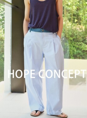 HOPECONCEPT航海假日系列|设计感牛仔拼接条纹百搭休闲裤#25169
