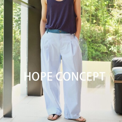 HOPECONCEPT航海假日系列|设计感牛仔拼接条纹百搭休闲裤#25169