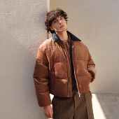 HOPECONCEPT miu系知识分子风绵羊皮灯芯绒夹克羽绒服外套 25547