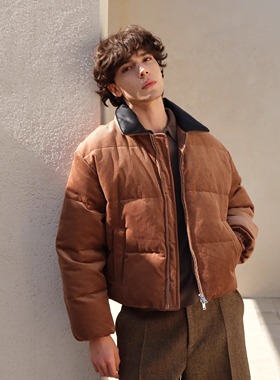 HOPECONCEPT miu系知识分子风绵羊皮灯芯绒夹克羽绒服外套#25547