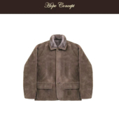 HOPECONCEPT又暖又chill暮色翻领皮镶边软糯皮毛一体外套 AW05600