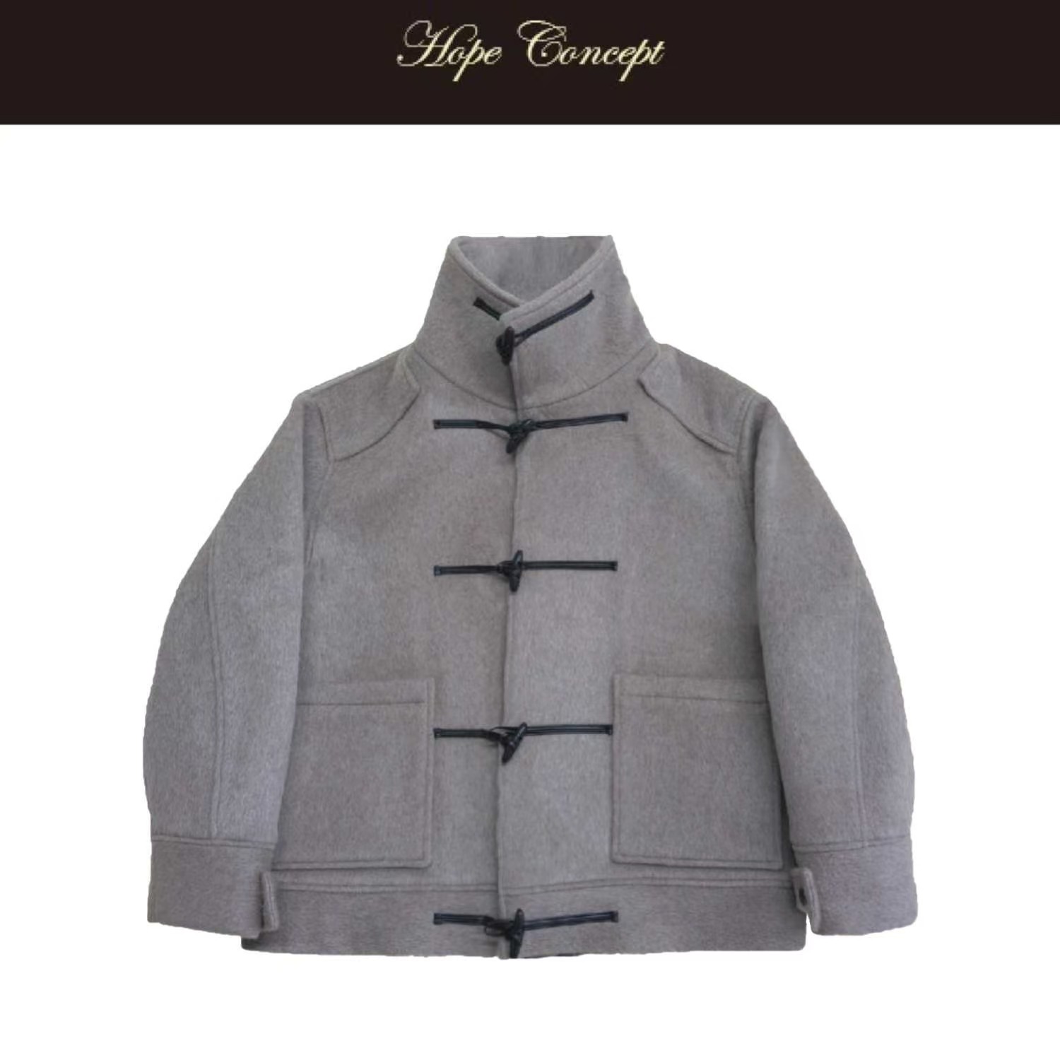 HOPECONCEPT千挑万选人生大衣 奢级山羊绒皮袢牛角扣大衣#AW05577