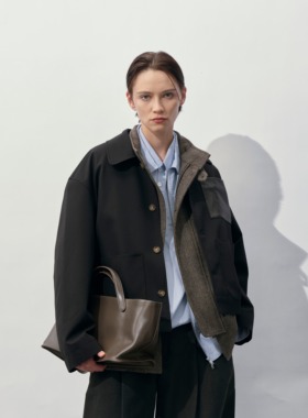 HOPECONCEPT都市宣言 复古老钱羊毛混纺廓形夹克裤子两件套#25371