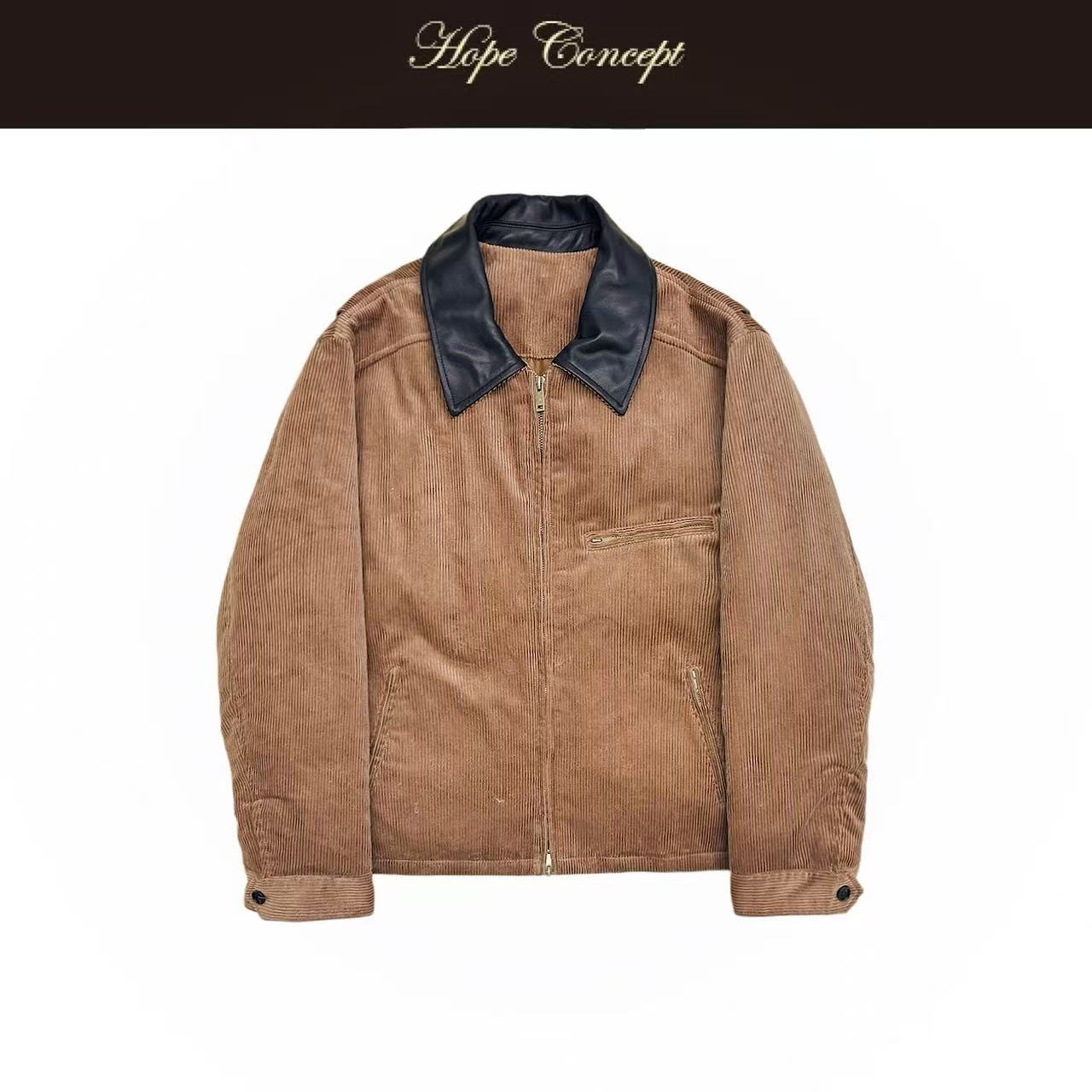 HOPECONCEPT年度最爱真皮领复古灯芯绒质感调性老钱羽绒#25550