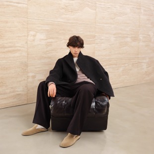 25438 配真皮带 HOPECONCEPT 松弛老钱贵气感定制天丝羊毛阔腿西裤