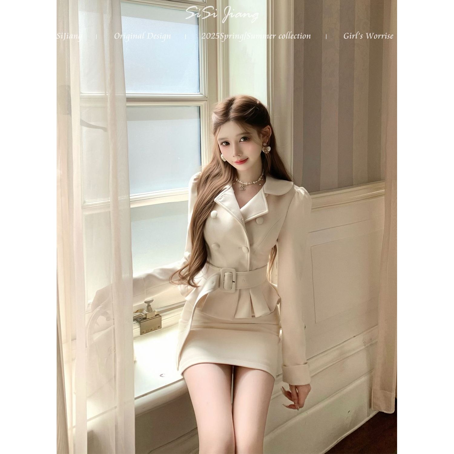 法式千金气质香风臀短裙两件套装