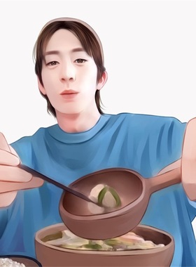 井柏然韩国boki同款吃播木勺长柄勺手工制作整木实木嗦螺蛳粉水瓢