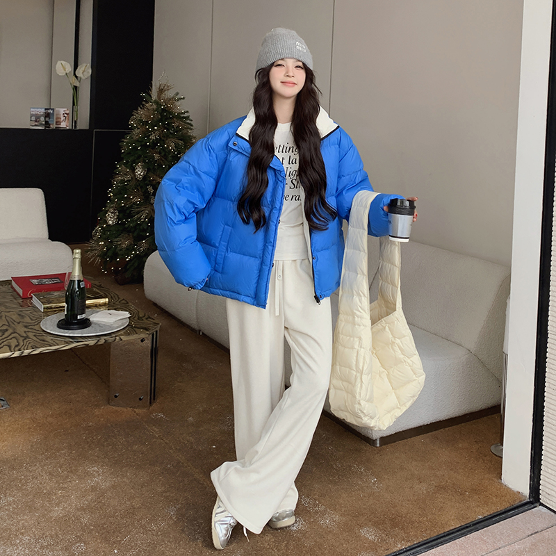 现货！克莱因蓝加厚双面穿高品质两穿羽绒服278-3769-P220K338，女装羽绒服，三七家