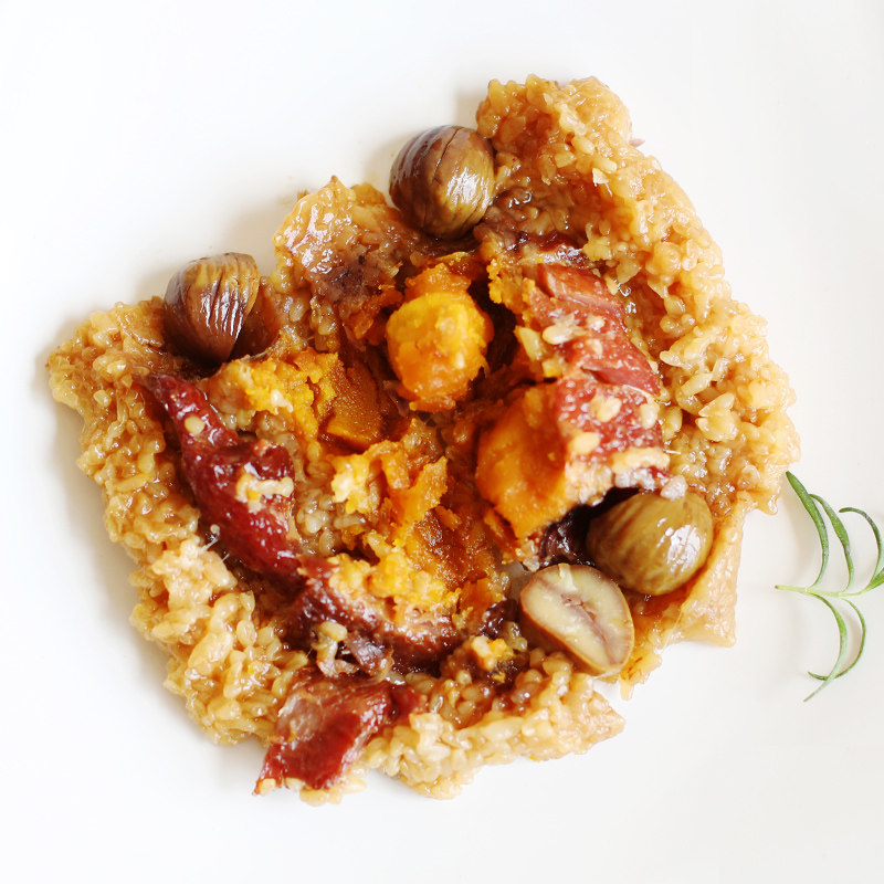 ⭐食午招牌双蛋黄板栗瘦肉粽 220g*2  鲜肉大肉 嘉兴农家手工粽子