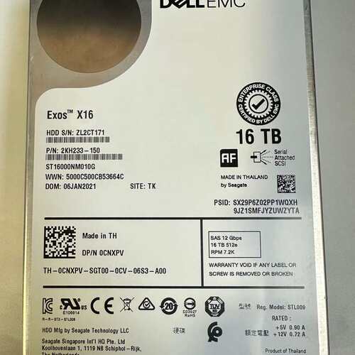 Dell/戴尔 16TB SAS 0CNXPV ST160--议价商品
