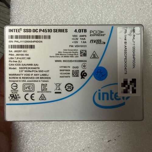 英特尔 Intel SSD DC P4510 4TB 2.5--议价商品
