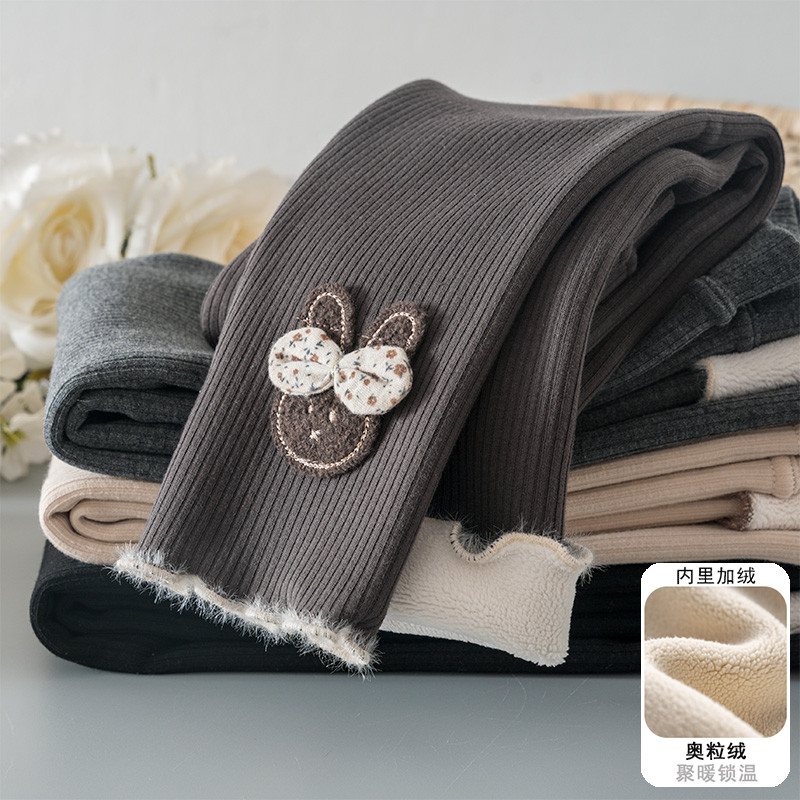 无骨一体绒女童加绒打底裤秋冬款