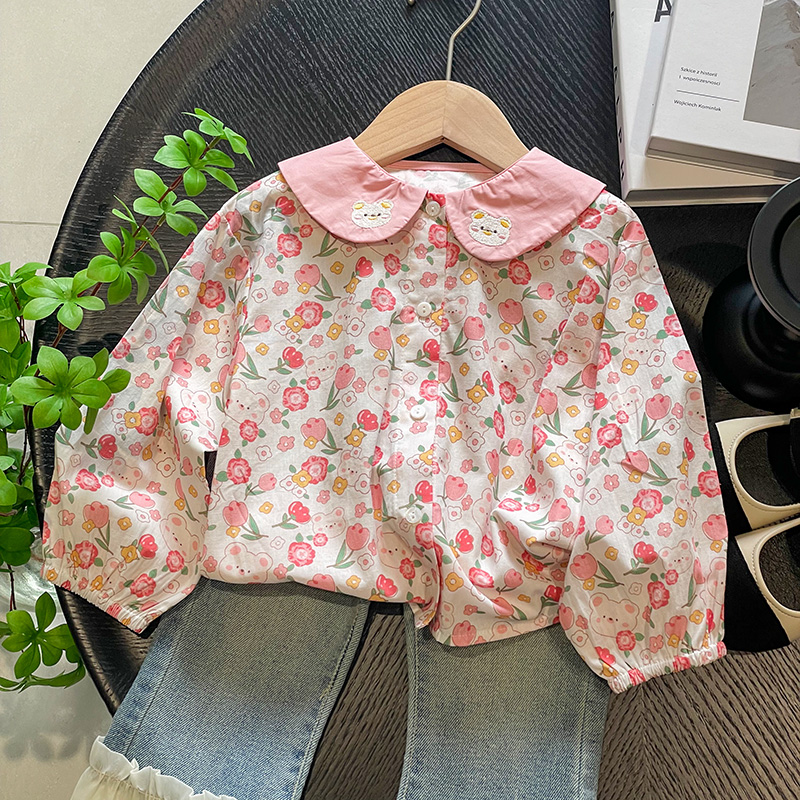 碎花女童新款衬衫防晒衣