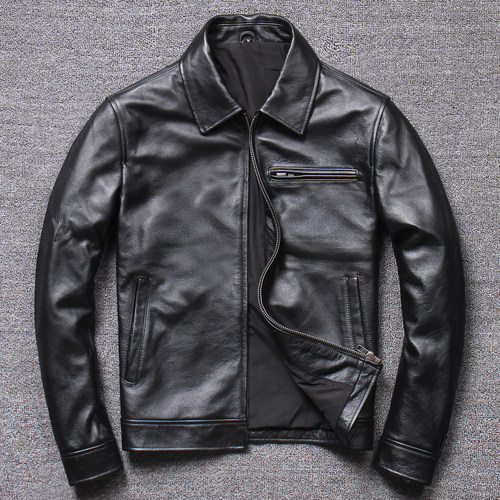 清仓50件翻领中老年短款真皮皮衣