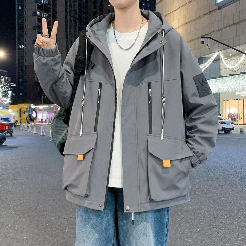 春秋季2026新款外套男高中初中学生潮流冲锋衣青少年大童帅气夹克
