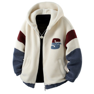 秋冬款 棉服 羊羔绒外套男孩初高中学生加厚保暖青少年帅气大童冬装