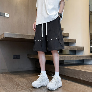 夏季纯棉运动短裤男初中学生薄款休闲中裤青少年大童帅气五分裤子