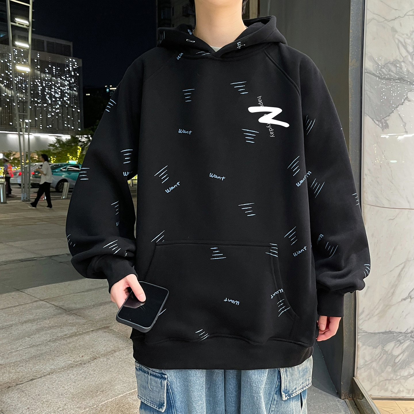 不起球不褪色长袖连帽卫衣