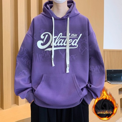 不起球不褪色加绒加厚连帽卫衣