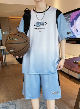 不起球不褪色冰丝速干篮球服套装