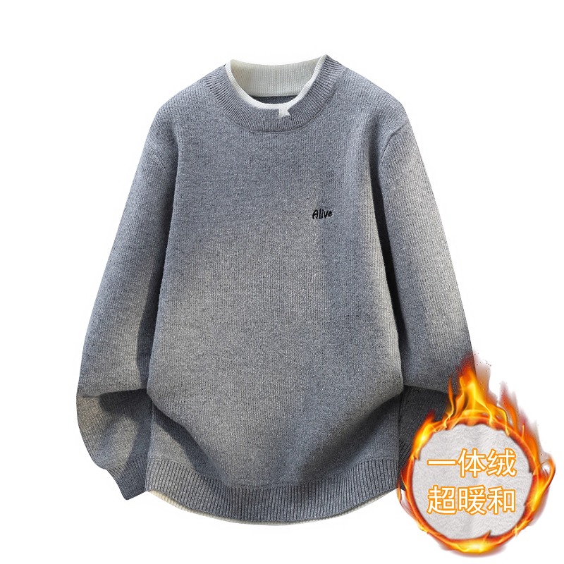 不褪色加绒加厚毛衣针织衫