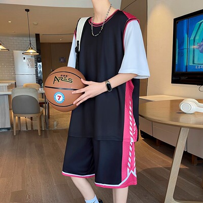 不起球不褪色冰丝短袖篮球服套装