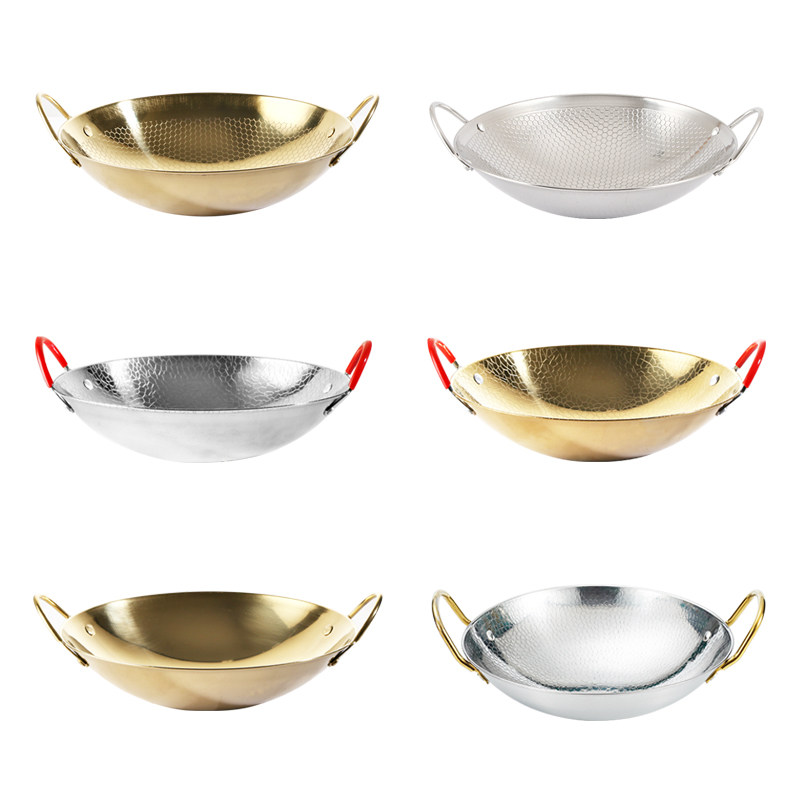 特厚不锈钢酒精炉小火锅干锅锅家用圆底防烫不粘锅具户外饭店小锅