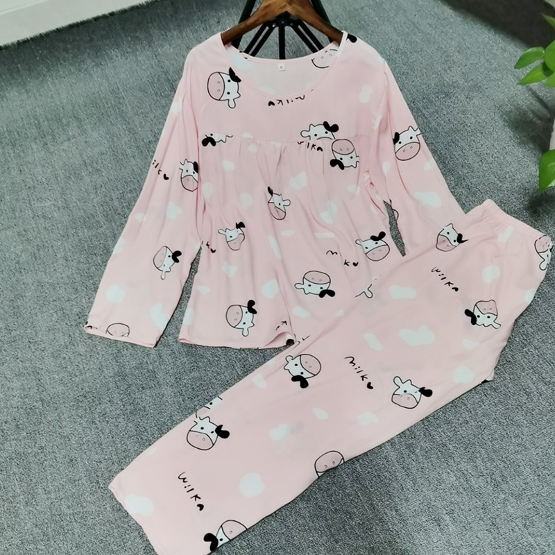 春秋天绵绸韩版宽松家居服薄款