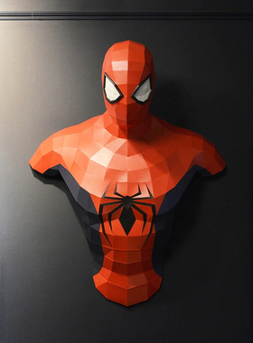 65厘米高 超凡蜘蛛侠超级英雄墙面装饰lowpoly风格动漫纸艺模型