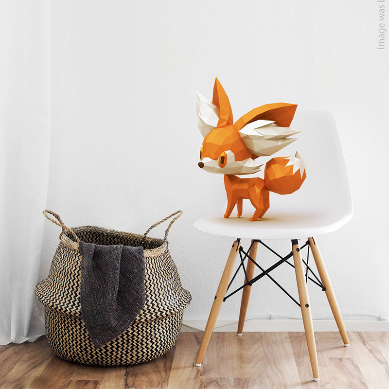 狐狸手工纸模型立体摆件