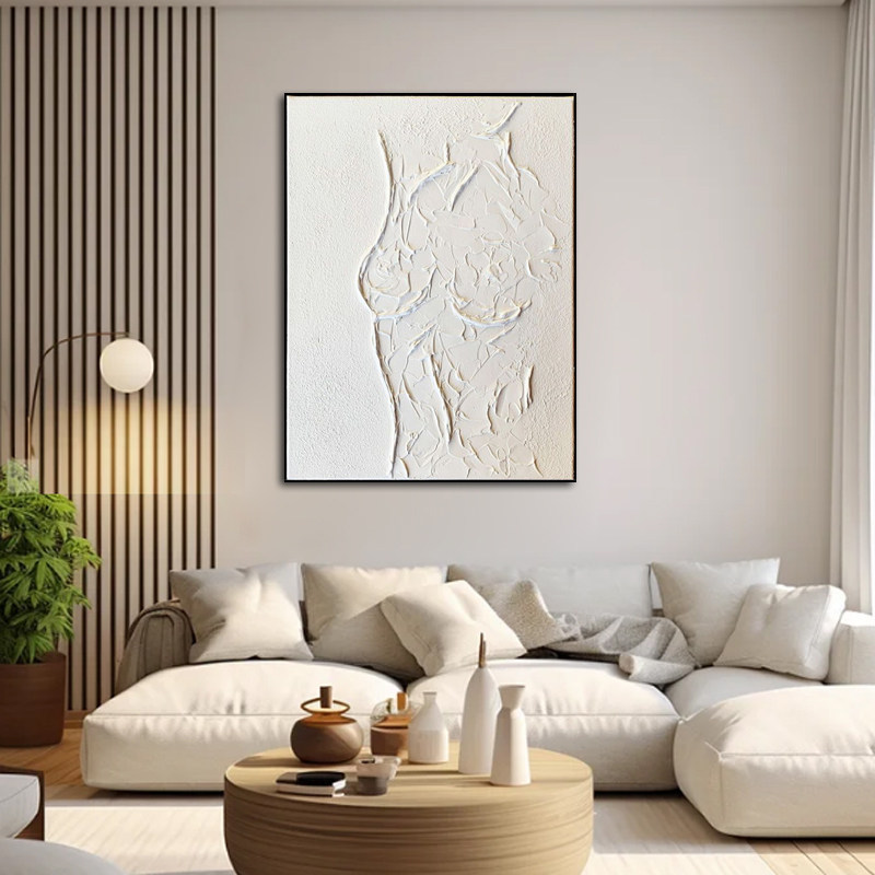 肌理画手绘艺术人体装饰画卧室挂画抽象画客厅壁画浴室裸体肖像画